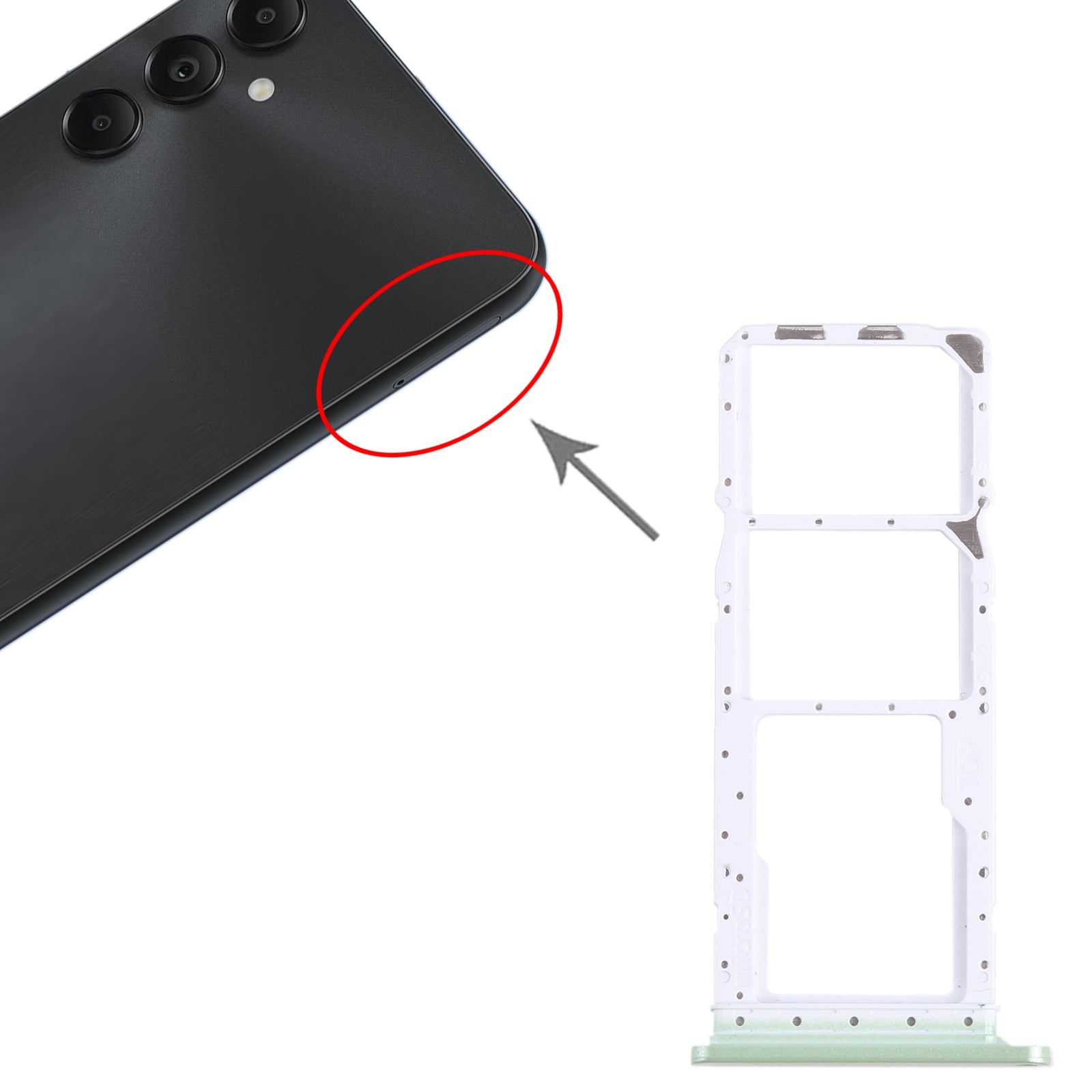 For Samsung Galaxy A05s SM-A057 Original SIM + SIM Card Tray + Micro SD Card Tray (Green)