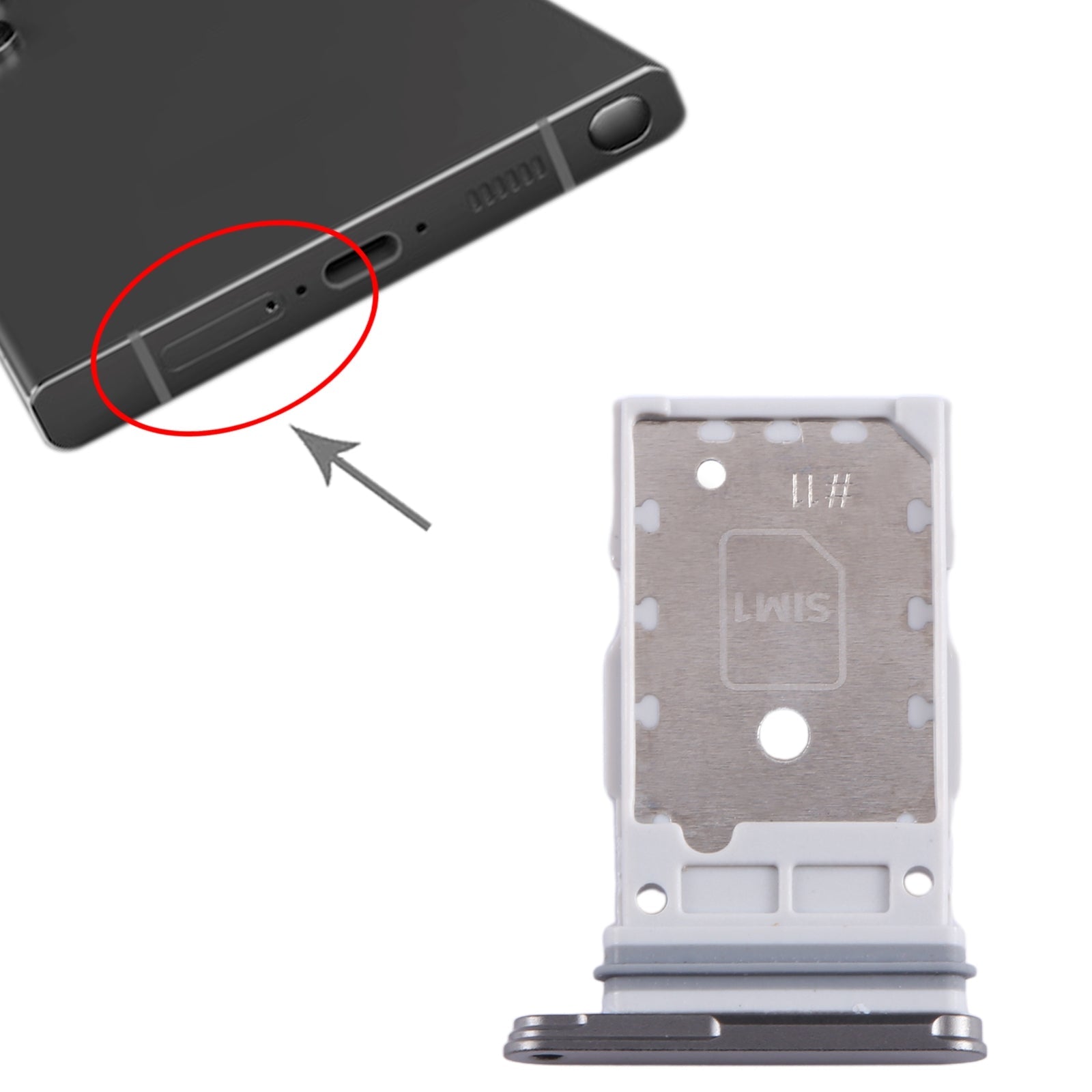 For Samsung Galaxy S24 Ultra 5G SM-S928B Original SIM + SIM Card Tray (Black)