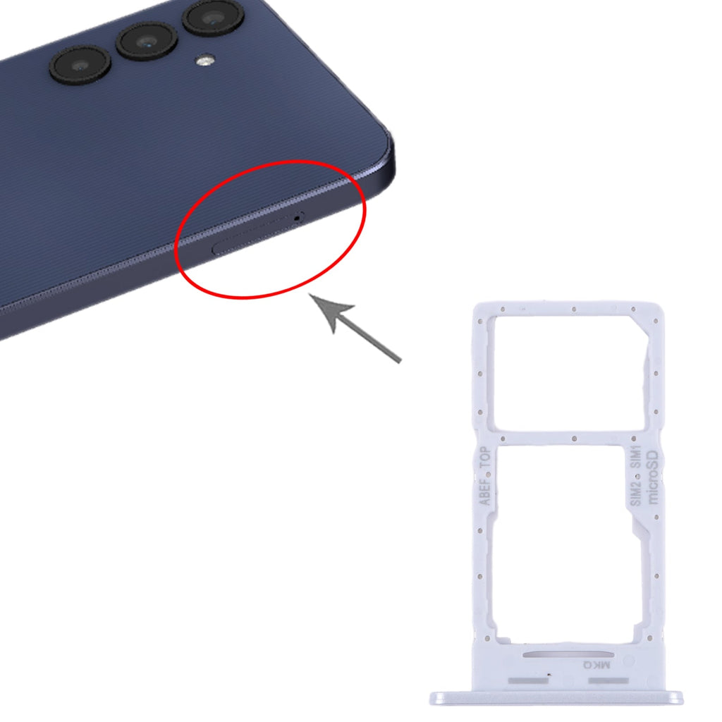 For Samsung Galaxy A25 5G SM-A256B Original SIM Card Tray + SIM Card Tray / Micro SD Card Tray (Silver)
