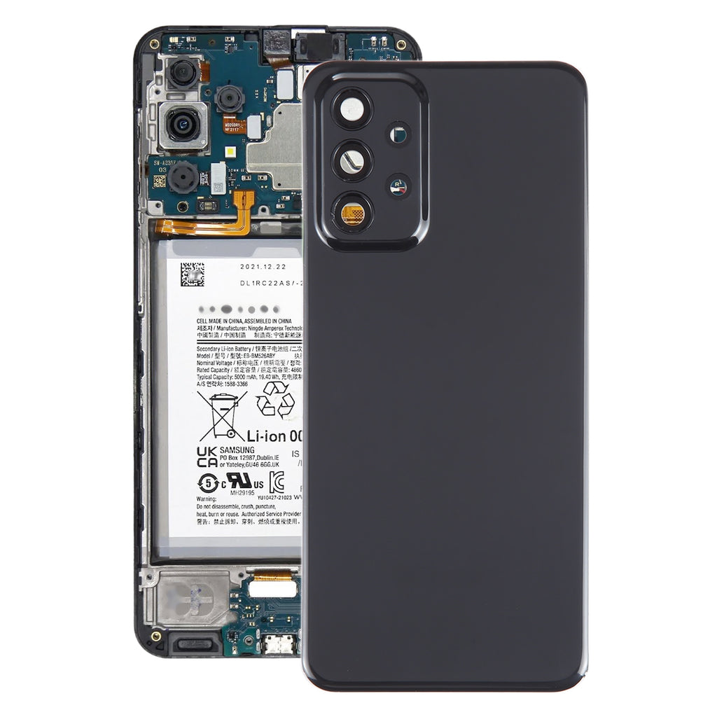 For Samsung Galaxy A23 4G SM-A235F Original Battery Back Cover with Camera Lens Frame (Black)