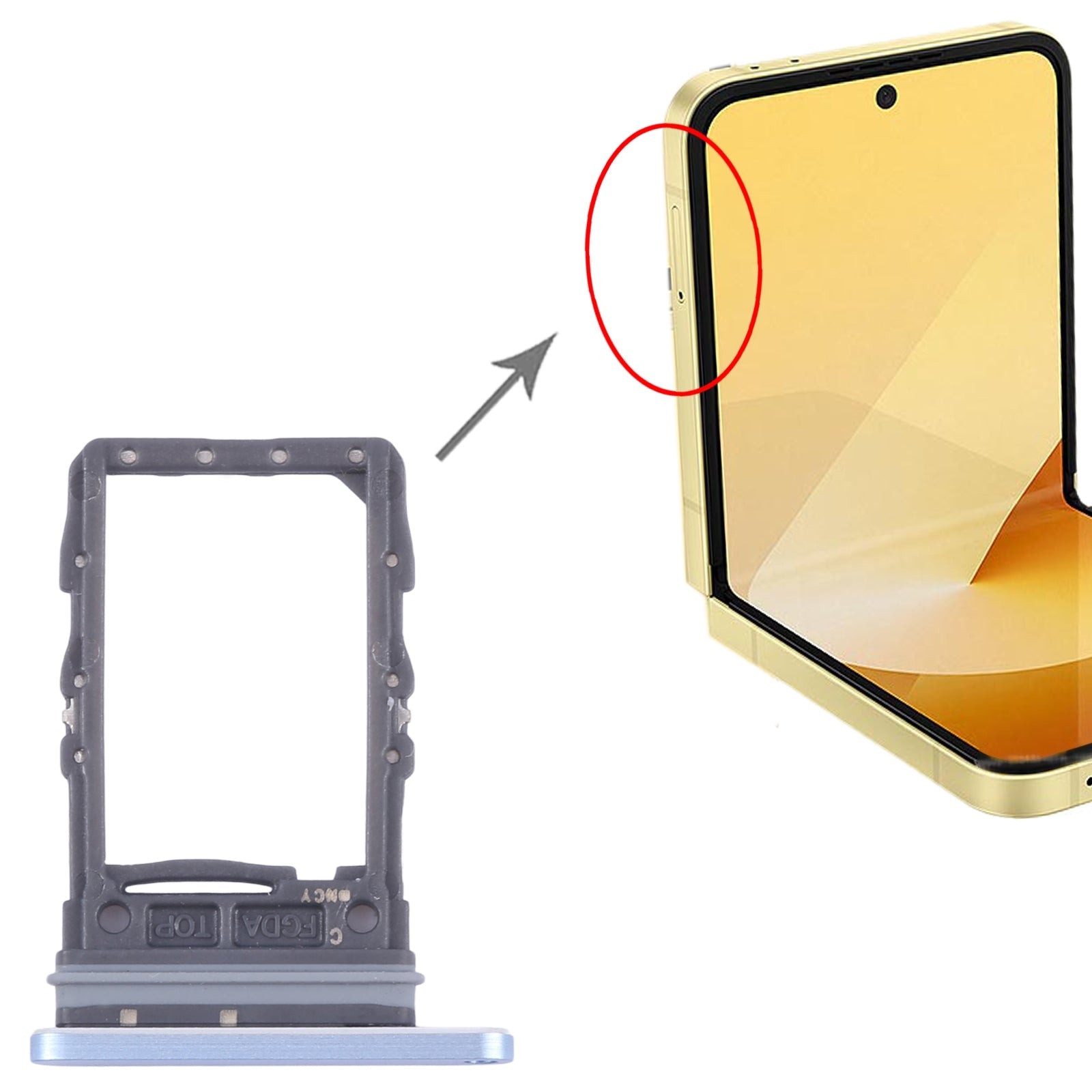 For Samsung Galaxy Z Flip6 SM-F741B Original SIM Card Tray (Blue)