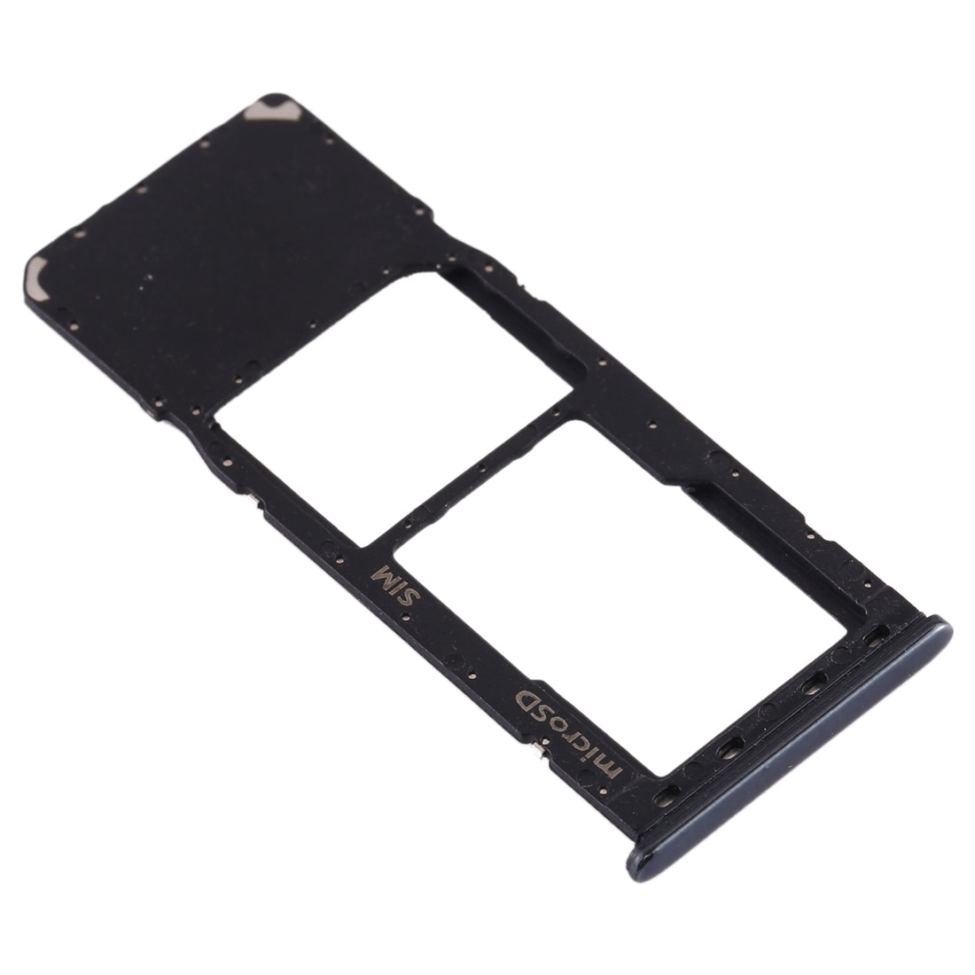 For Galaxy A20 A30 A50 SIM Card Tray + Micro SD Card Tray (Black)