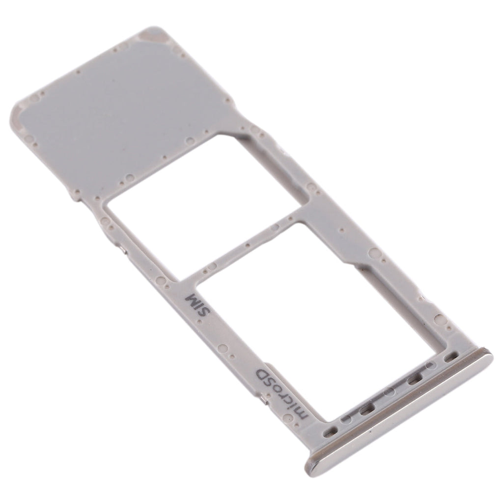 For Galaxy A20 A30 A50 SIM Card Tray + Micro SD Card Tray (Silver)
