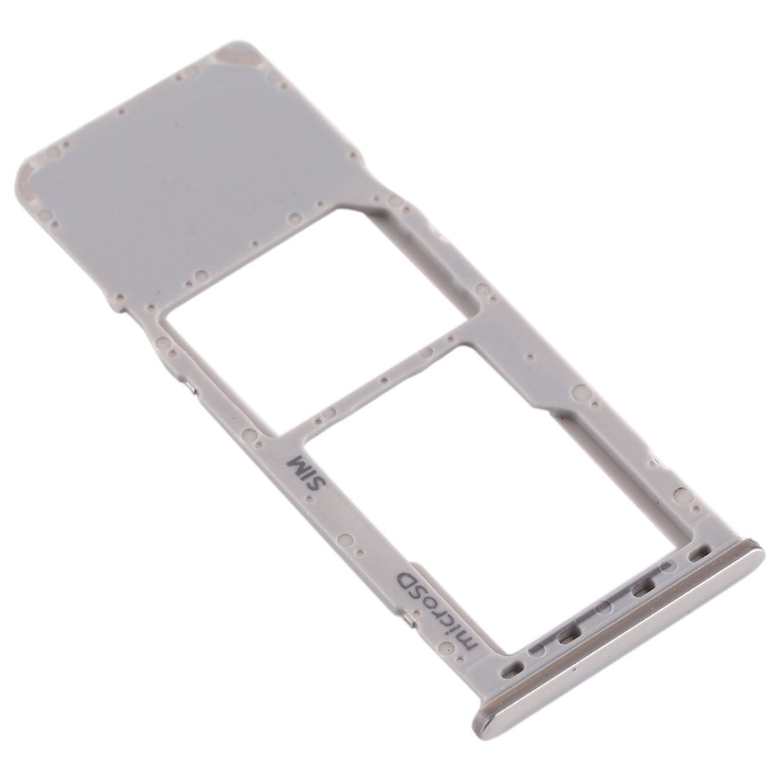 For Galaxy A20 A30 A50 SIM Card Tray + Micro SD Card Tray (Silver)