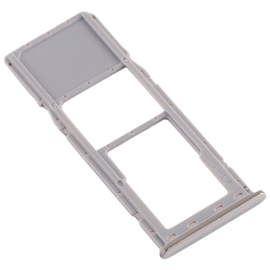 For Galaxy A20 A30 A50 SIM Card Tray + Micro SD Card Tray (Silver)
