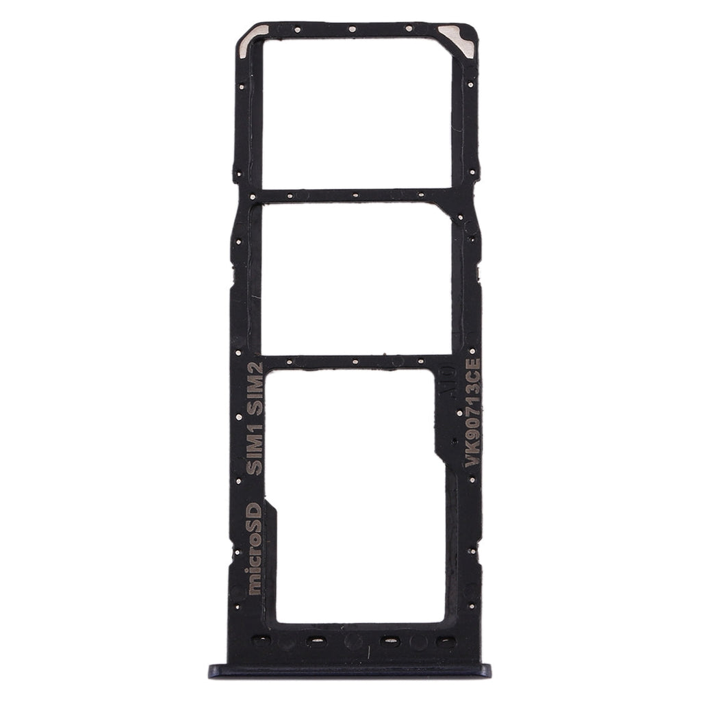 For Galaxy A10 SIM Card Tray + SIM Card Tray + Micro SD Card Tray (Black)