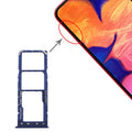 For Galaxy A10 SIM Card Tray + SIM Card Tray + Micro SD Card Tray (Blue)