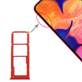 For Galaxy A10 SIM Card Tray + SIM Card Tray + Micro SD Card Tray (Red)