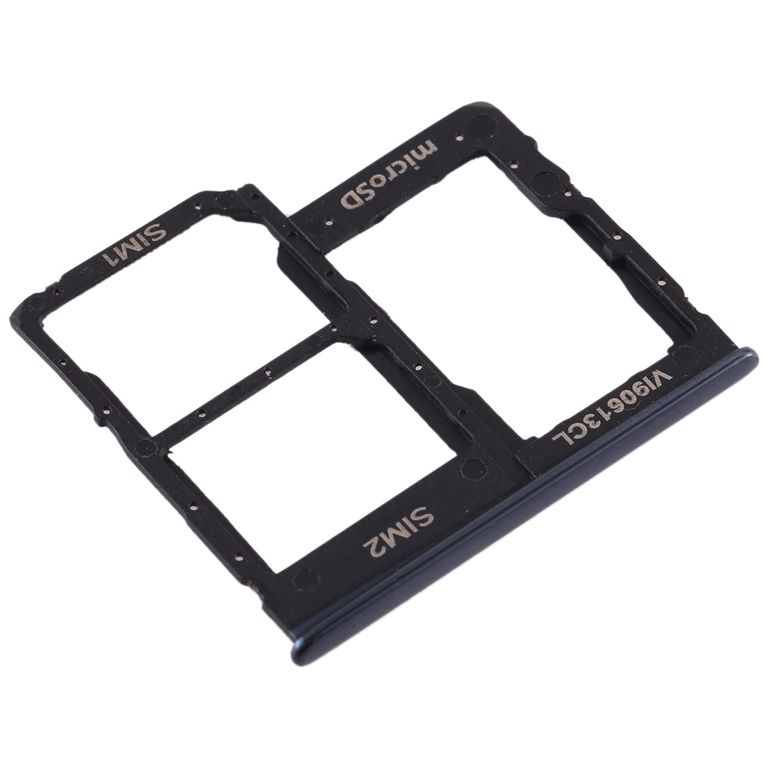 For Galaxy A40 SIM Card Tray + SIM Card Tray + Micro SD Card Tray (Black)