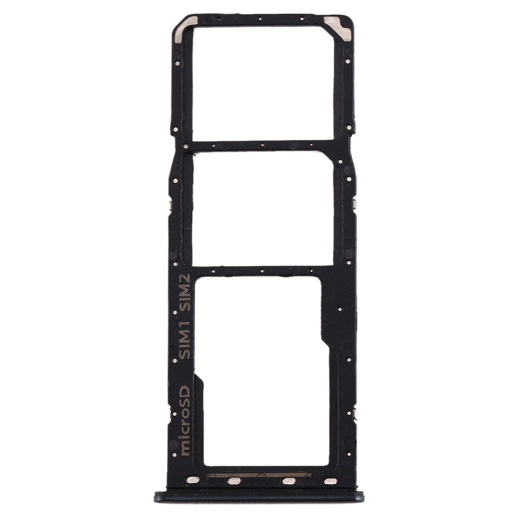 For Galaxy A20 A30 A50 SIM Card Tray + SIM Card Tray + Micro SD Card Tray (Black)