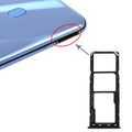 For Galaxy A20 A30 A50 SIM Card Tray + SIM Card Tray + Micro SD Card Tray (Black)