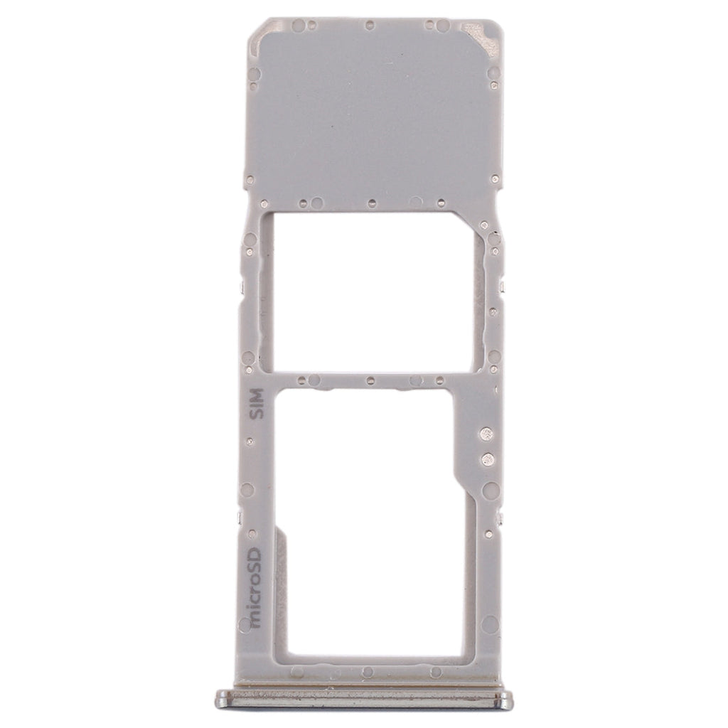 For Galaxy A70 SIM Card Tray + Micro SD Card Tray (Silver)