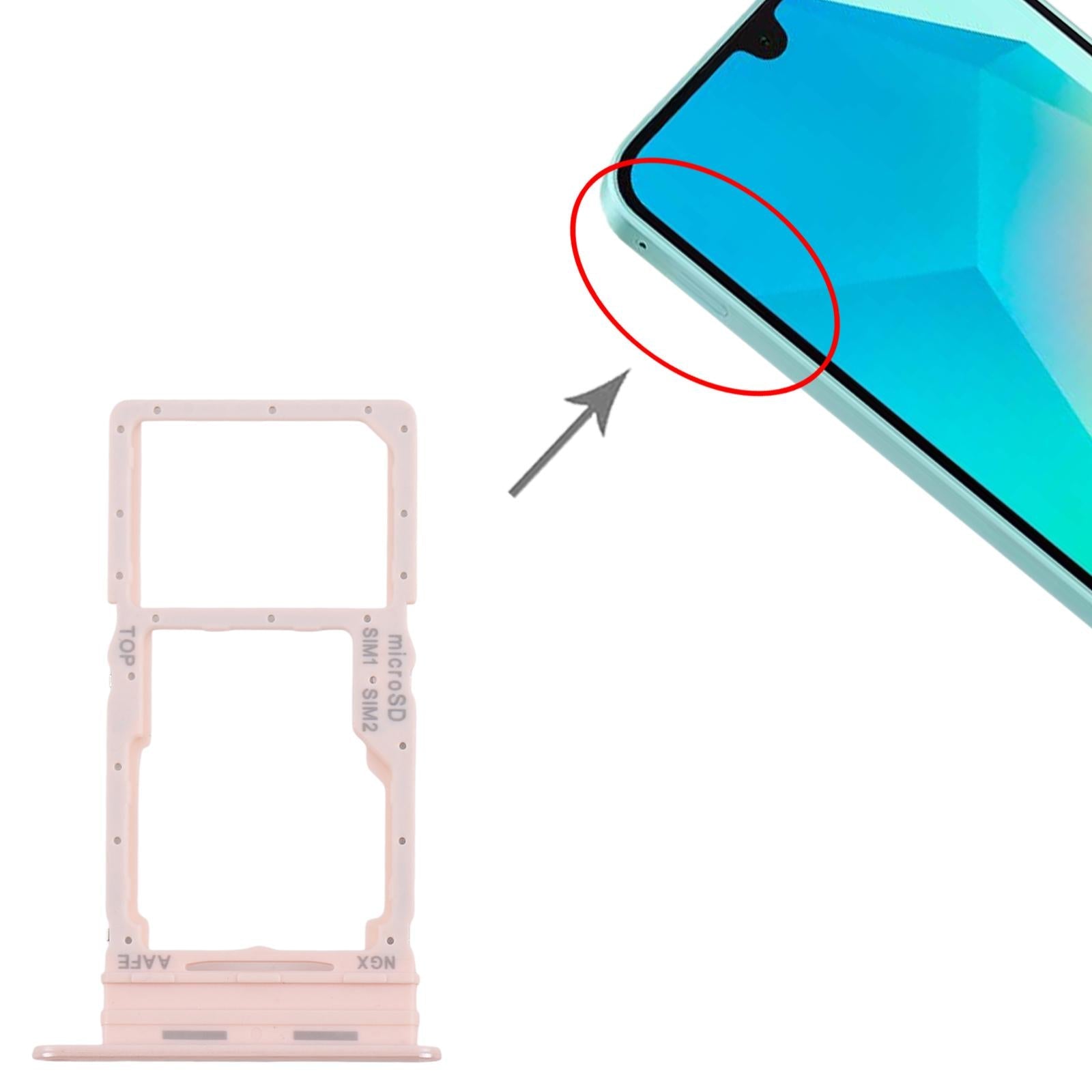 For Samsung Galaxy A16 SM-A165F Original SIM Card Tray + SIM / Micro SD Card Tray (Pink)