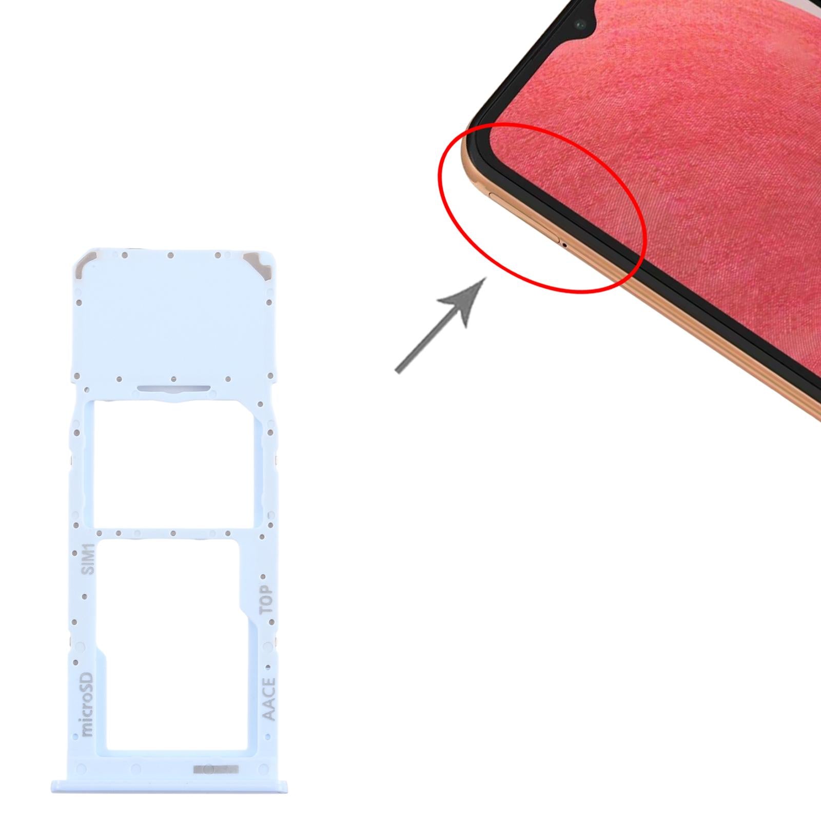 For Samsung Galaxy A13 SM-A135 Original SIM + Micro SD Card Tray (Blue)