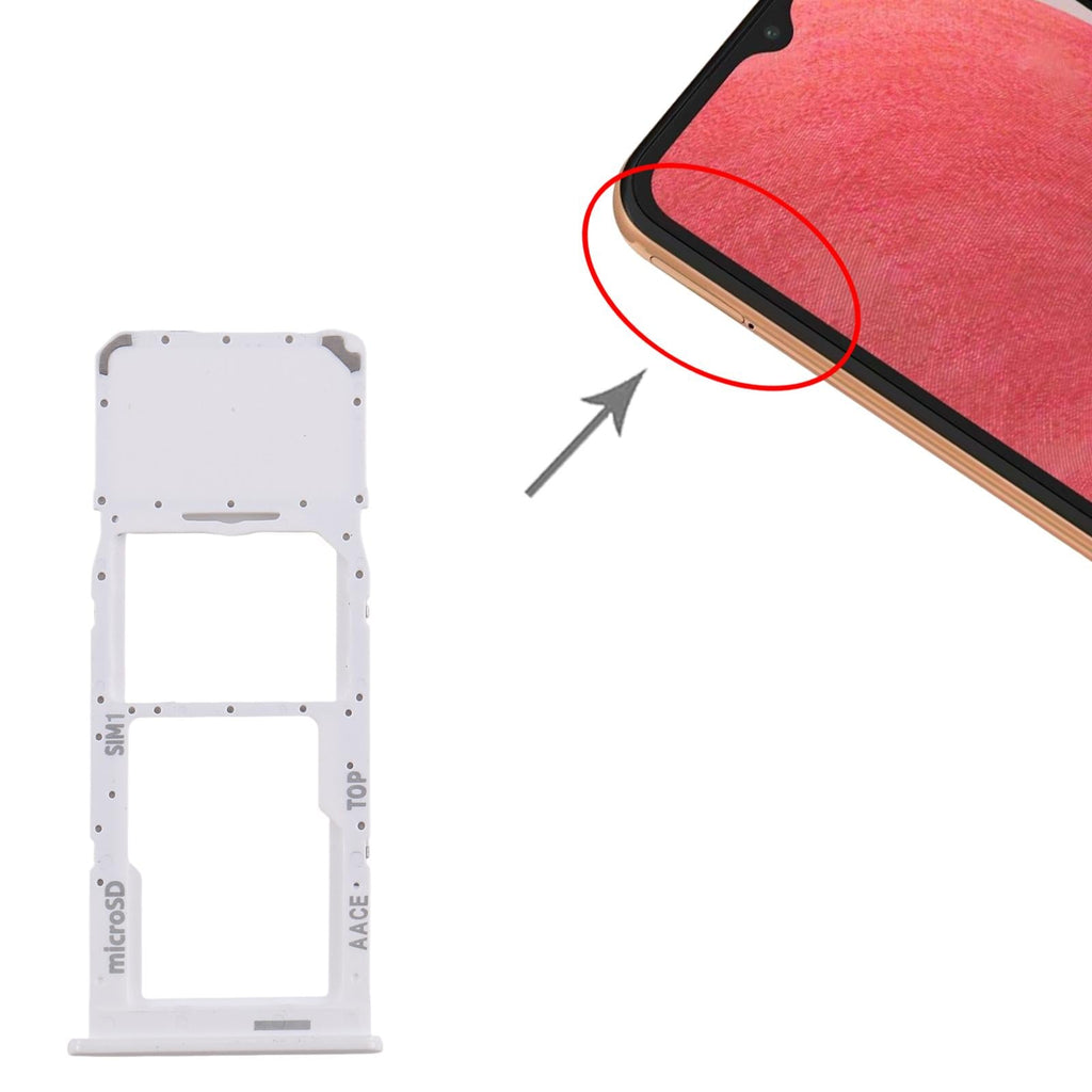 For Samsung Galaxy A13 SM-A135 Original SIM + Micro SD Card Tray (White)