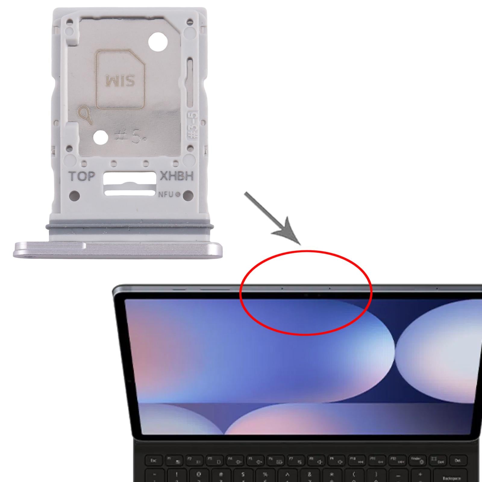 For Samsung Galxy Tab S10+ / S10 Ultra SM-X820/X826/X920/X926 SIM + Micro SD Card Tray (Silver)