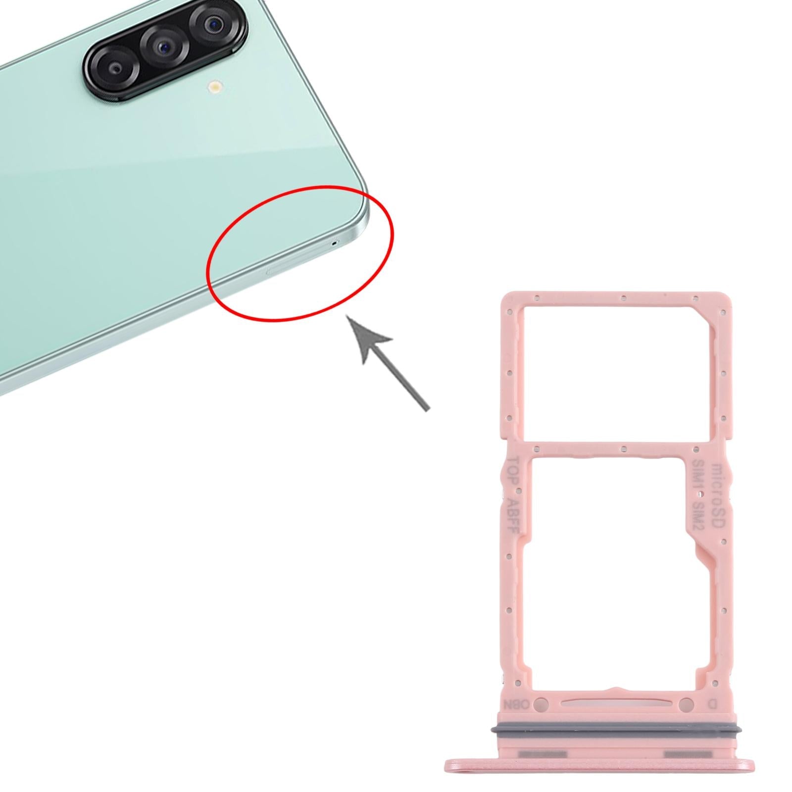 For Samsung Galaxy A26 SM-A266B Original SIM + SIM / Micro SD Card Tray (Pink)