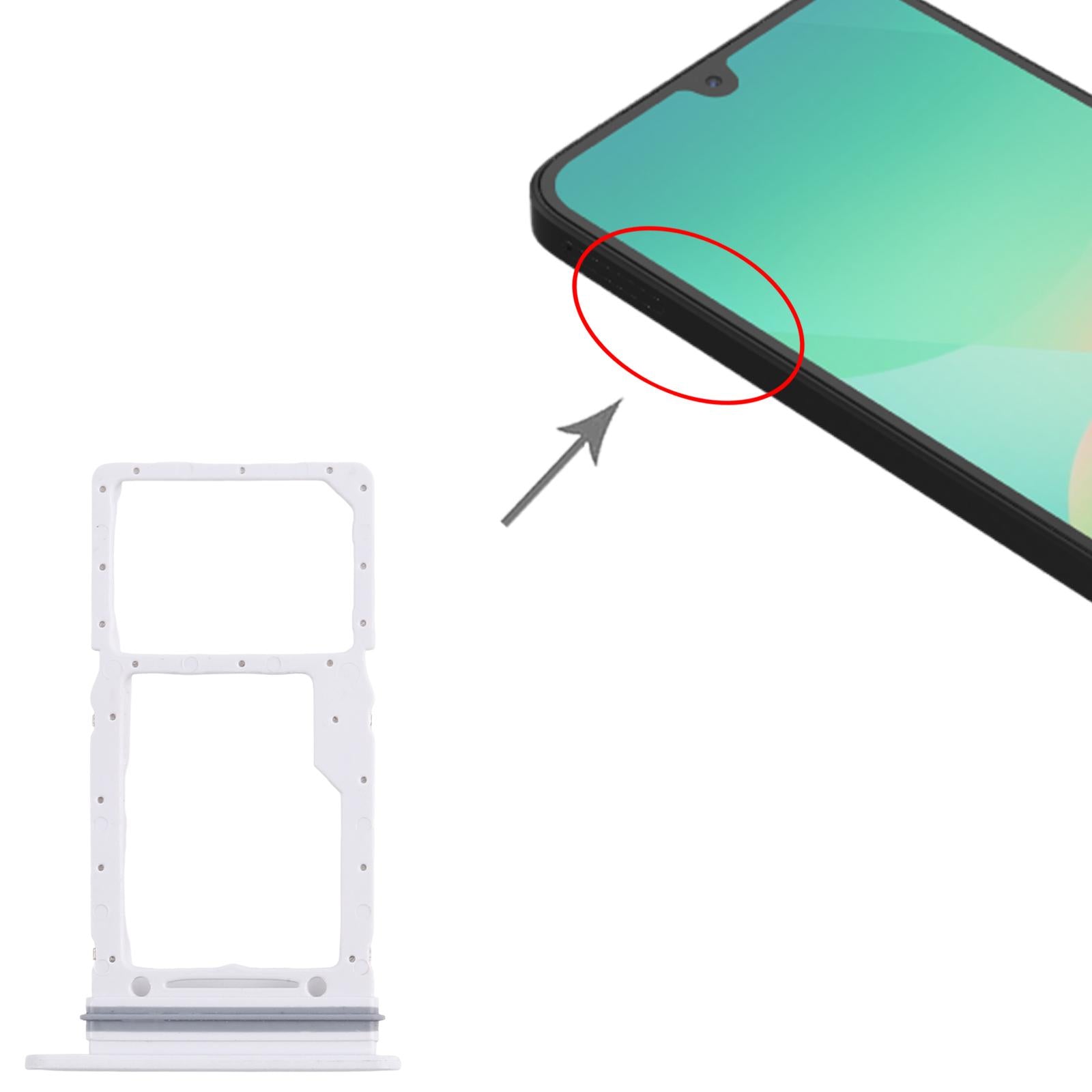 For Samsung Galaxy A26 SM-A266U Original SIM + Micro SD Card Tray (Silver)