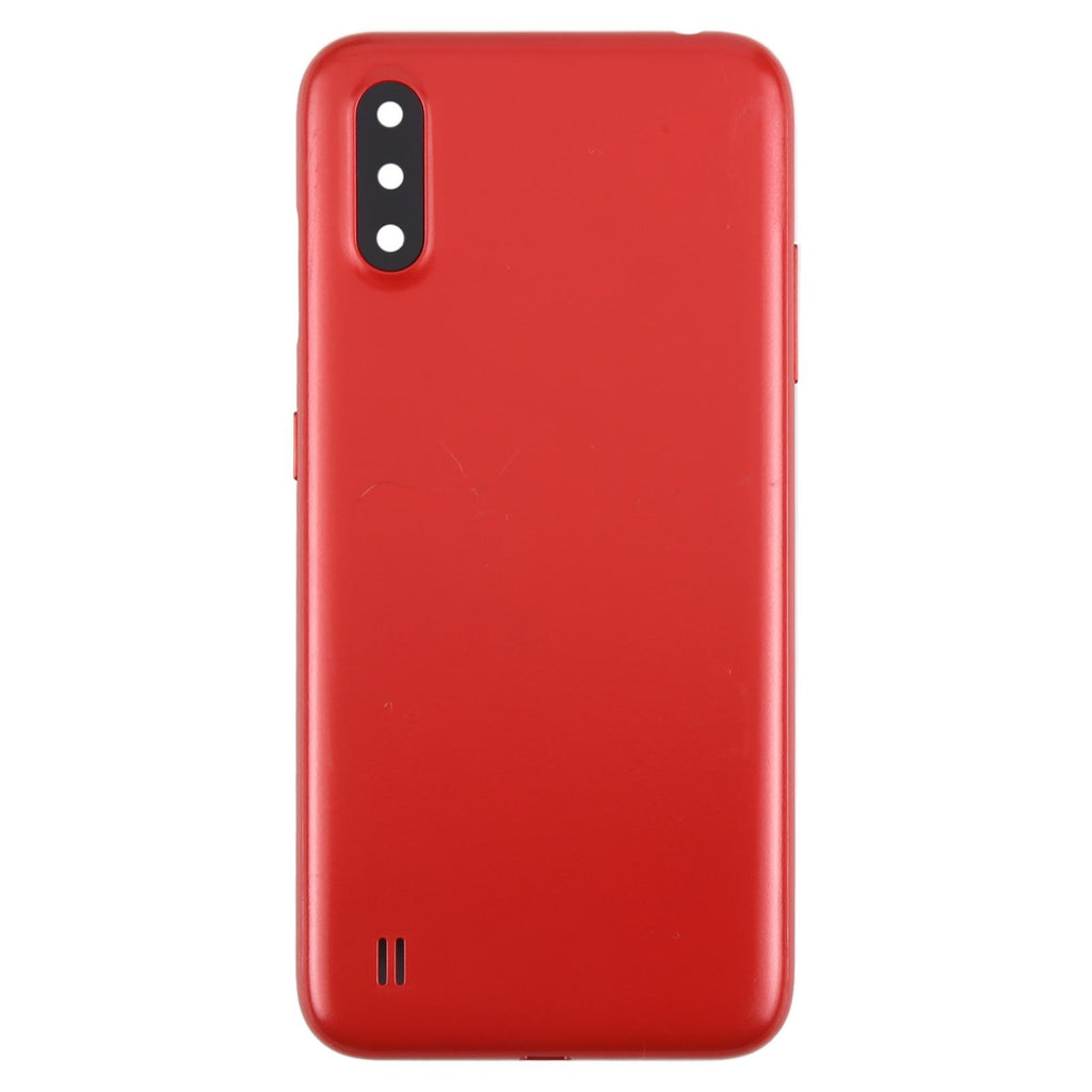 For Samsung Galaxy A01 SM-A015F Battery Back Cover with Camera Lens Frame(Red)