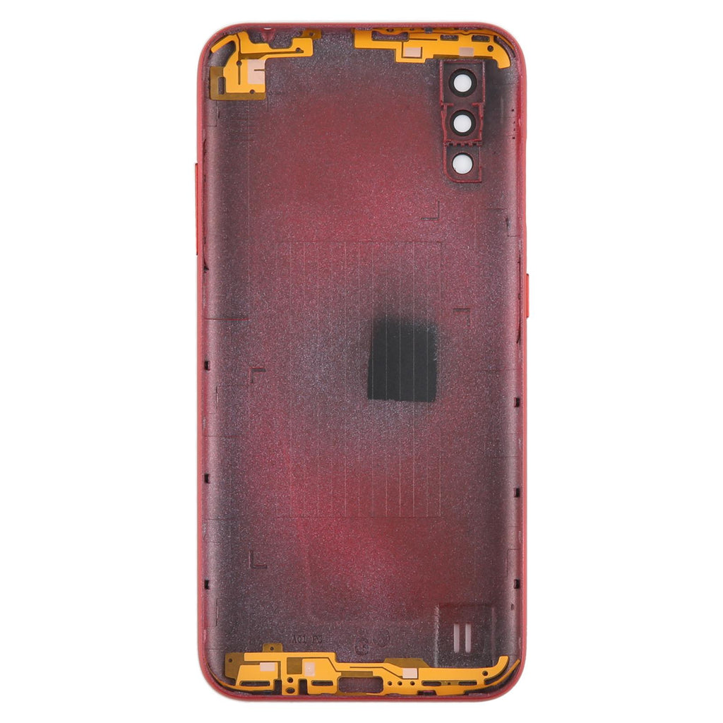 For Samsung Galaxy A01 SM-A015F Battery Back Cover with Camera Lens Frame(Red)