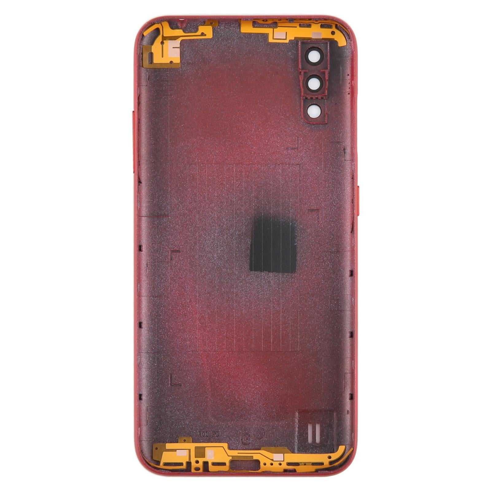 For Samsung Galaxy A01 SM-A015F Battery Back Cover with Camera Lens Frame(Red)
