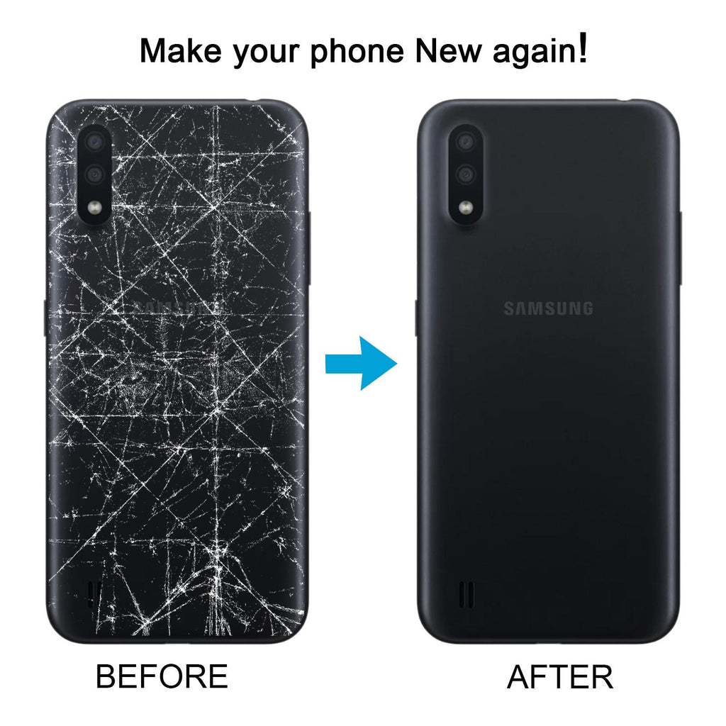 For Samsung Galaxy A01 SM-A015F Battery Back Cover with Camera Lens Frame(Gray)