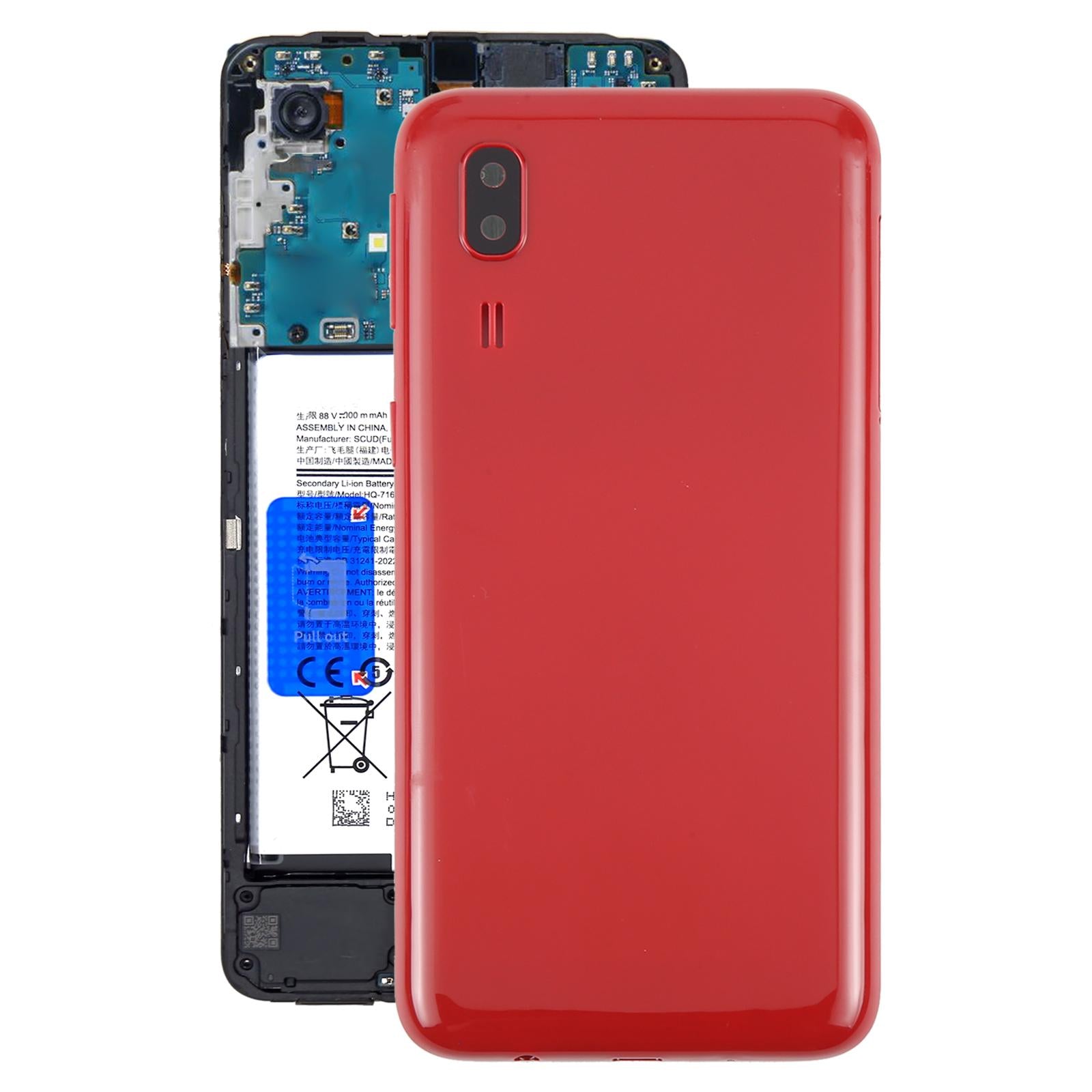 For Samsung Galaxy A2 Core SM-A260F Battery Back Cover with Camera Lens Frame(Red)