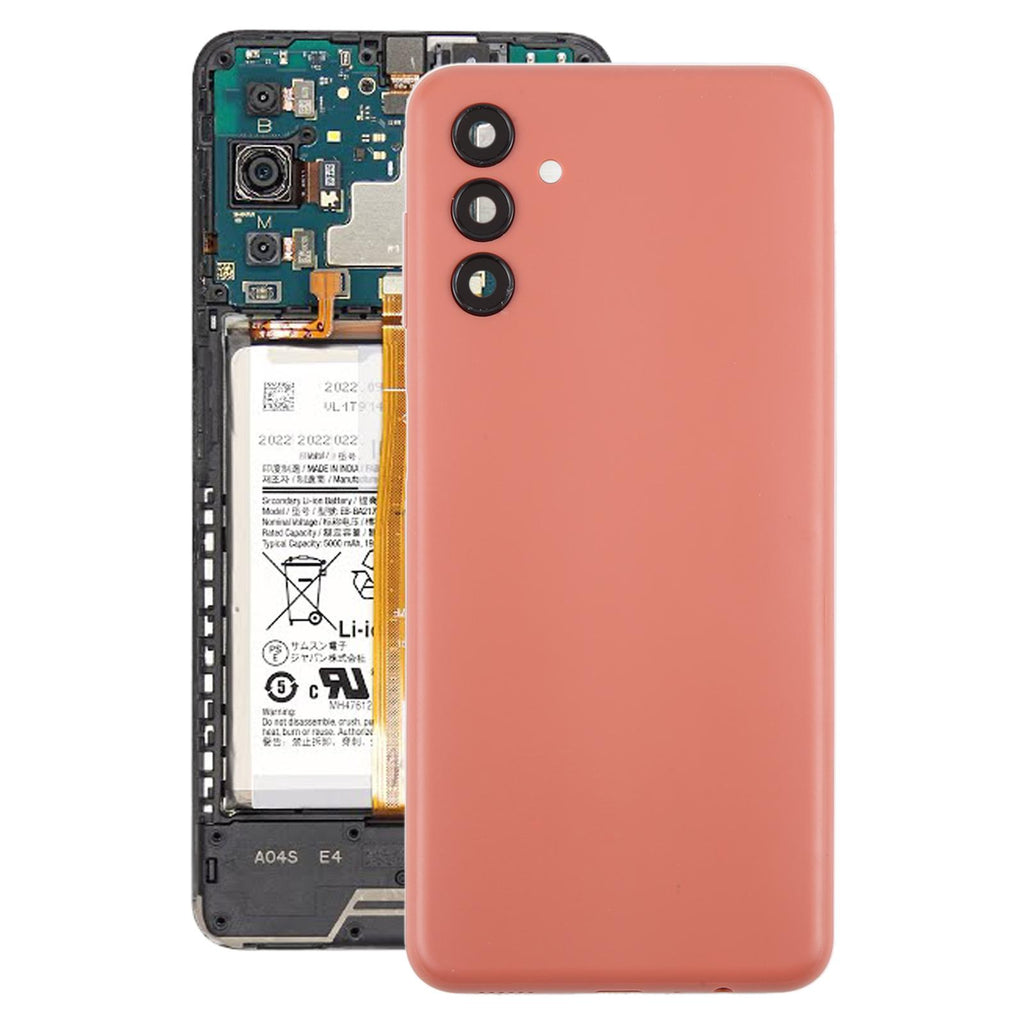 For Samsung Galaxy A04s SM-A047F Battery Back Cover with Camera Lens Frame(Pink)