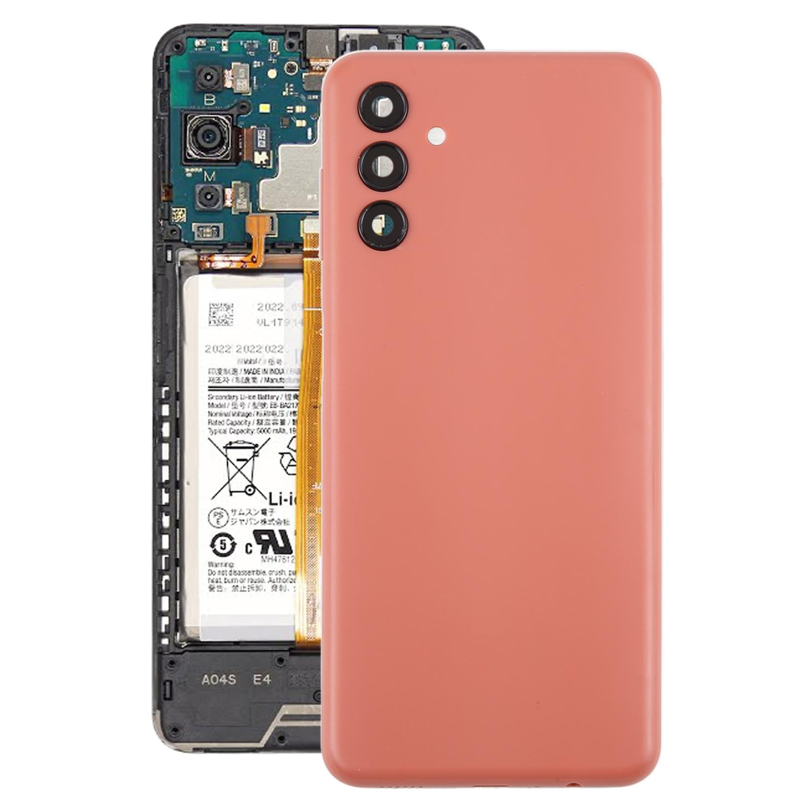 For Samsung Galaxy A04s SM-A047F Battery Back Cover with Camera Lens Frame(Pink)
