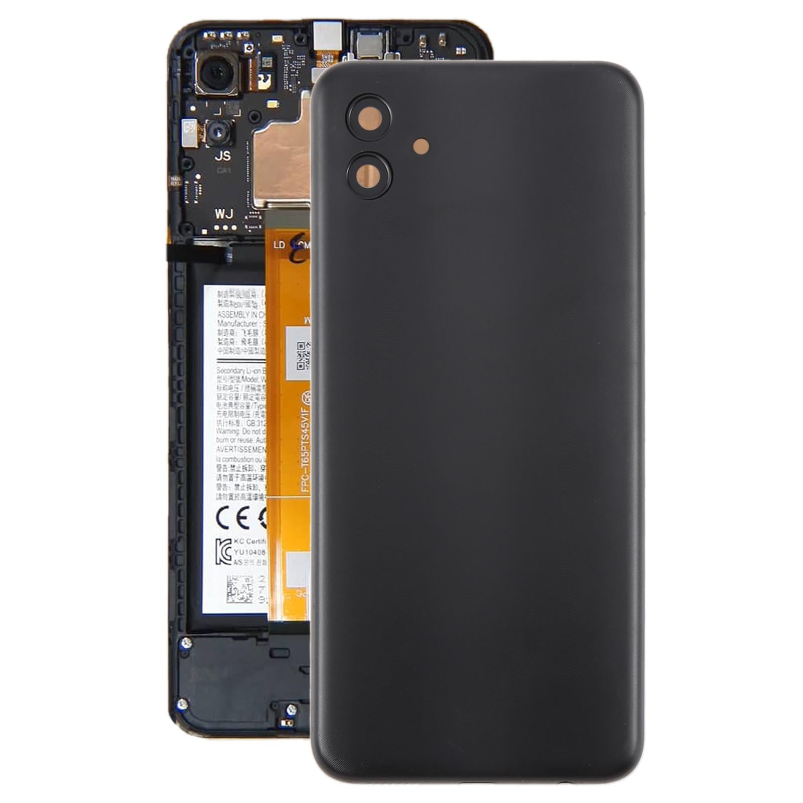 For Samsung Galaxy A04 SM-A045F Battery Back Cover with Camera Lens Frame(Black)
