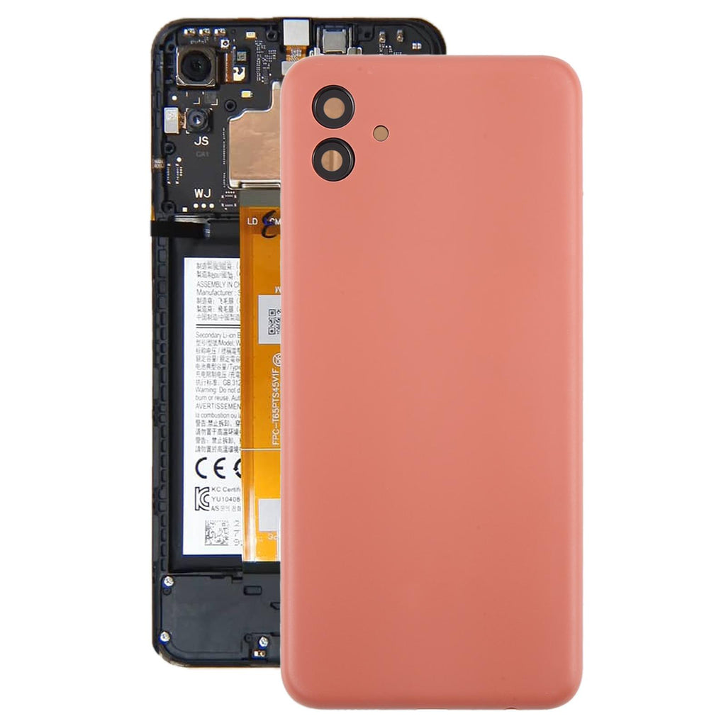 For Samsung Galaxy A04 SM-A045F Battery Back Cover with Camera Lens Frame(Pink)