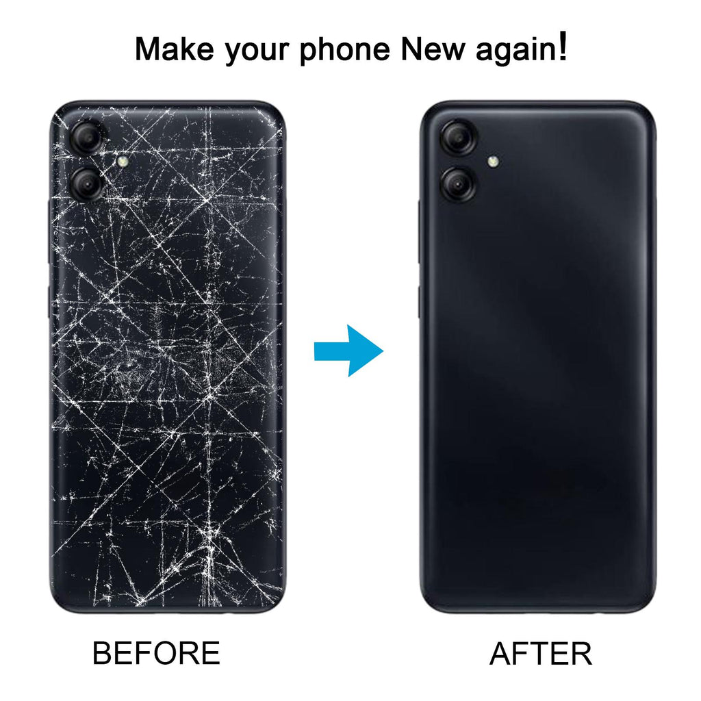For Samsung Galaxy A04 SM-A045F Battery Back Cover with Camera Lens Frame(Black)