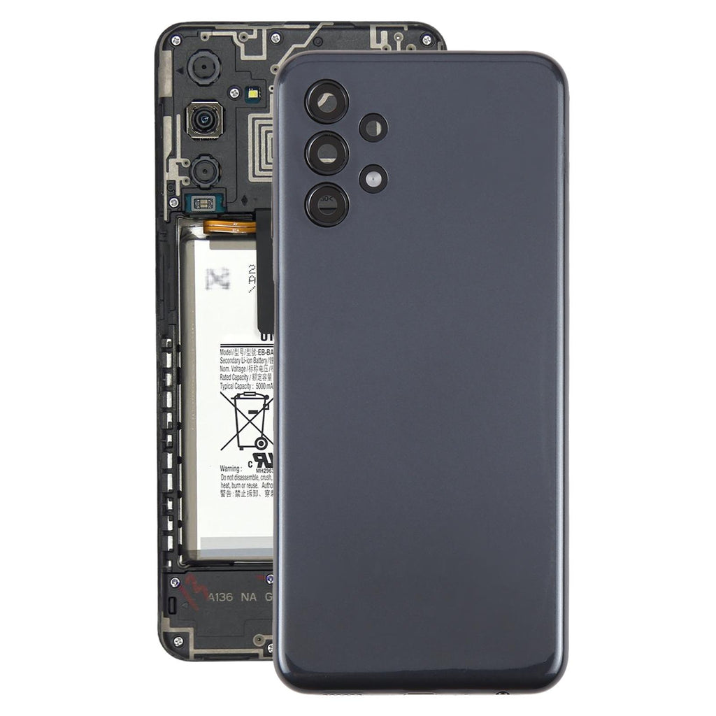 For Samsung Galaxy A13 SM-A135F Battery Back Cover with Camera Lens Frame(Black)