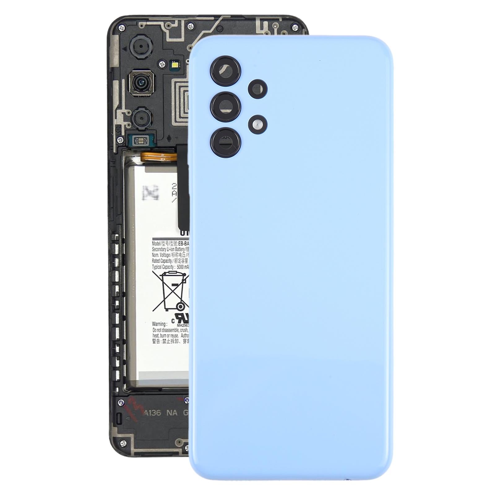 For Samsung Galaxy A13 SM-A135F Battery Back Cover with Camera Lens Frame(Blue)