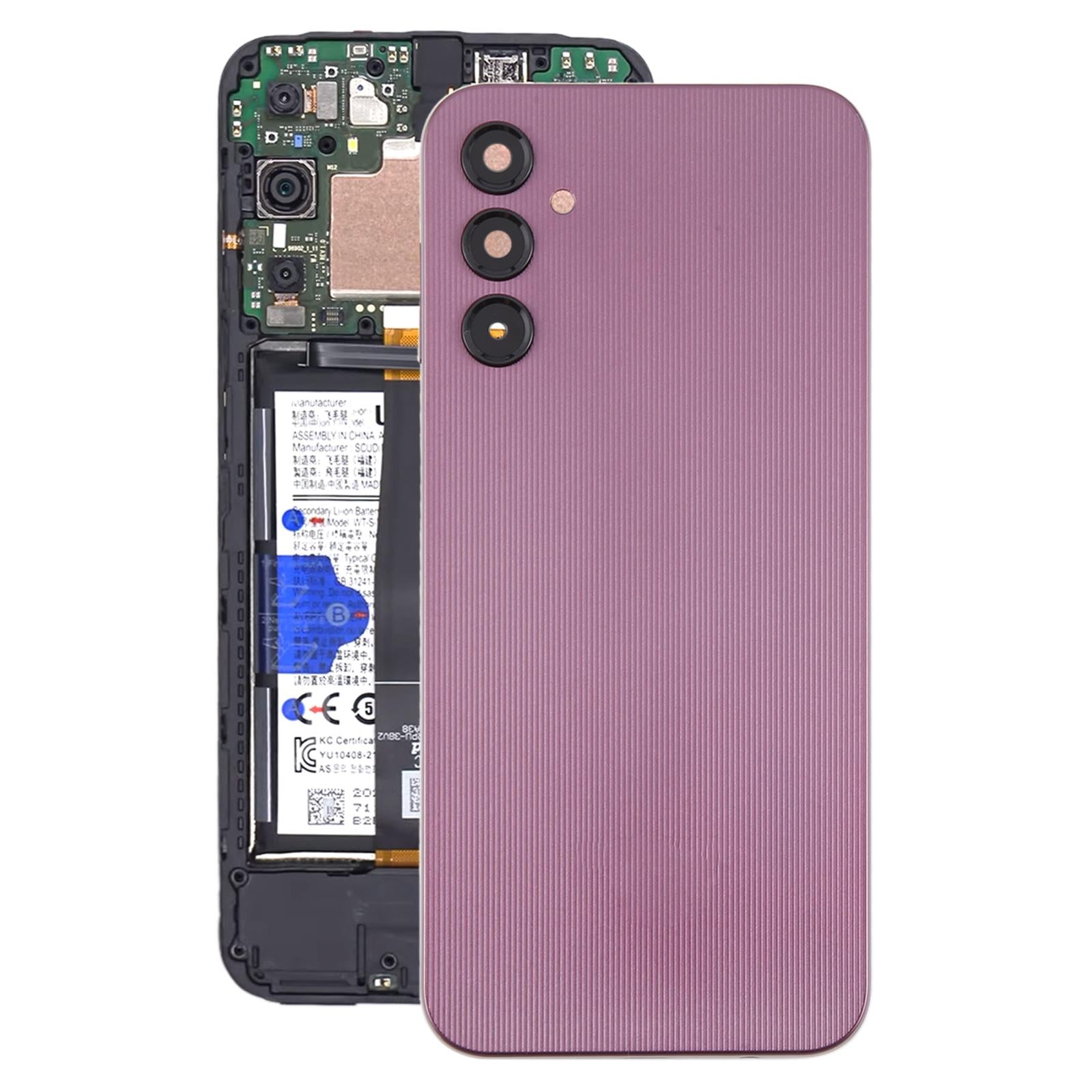 For Samsung Galaxy A14 SM-A145F Battery Back Cover with Camera Lens Frame(Purple)
