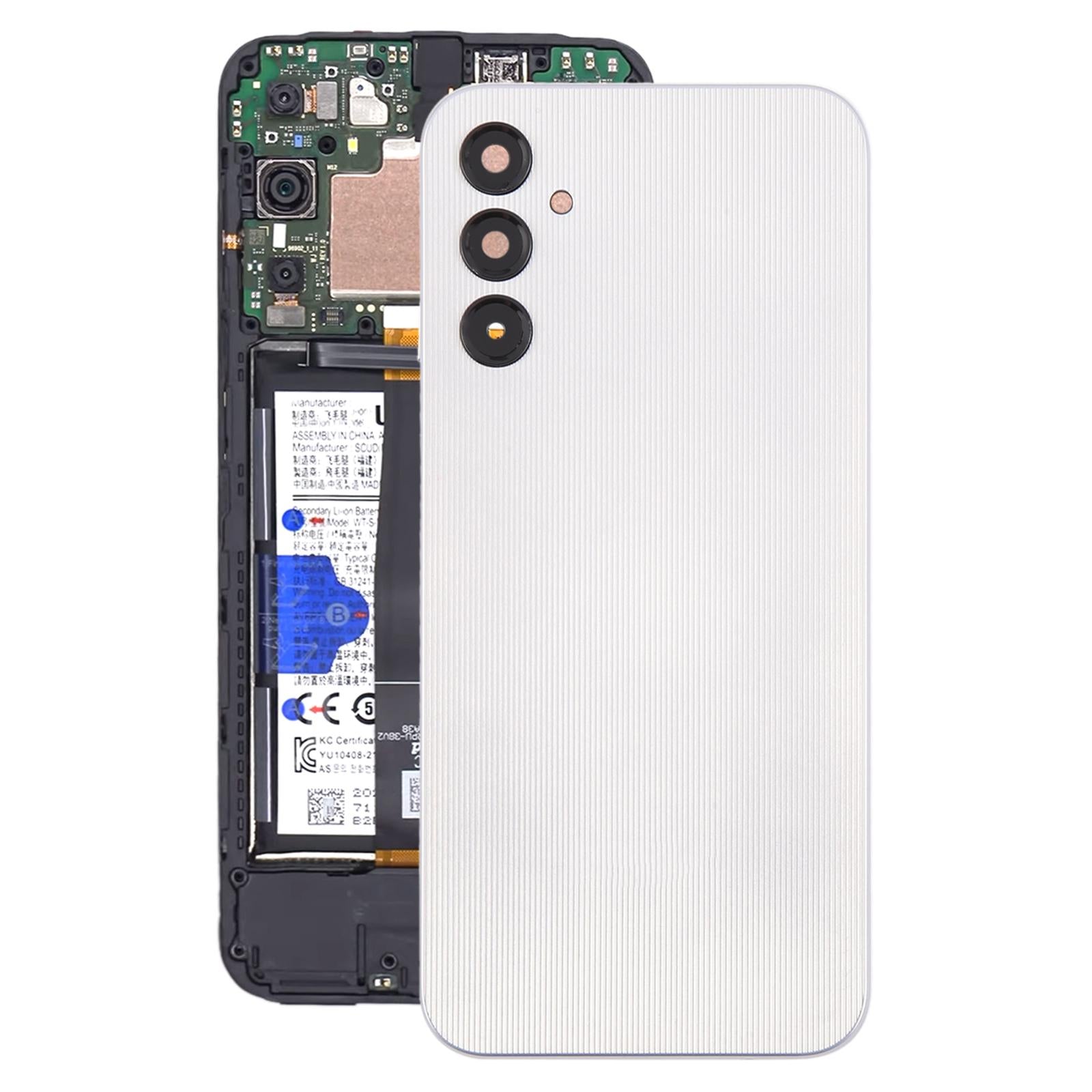 For Samsung Galaxy A14 SM-A145F Battery Back Cover with Camera Lens Frame(Silver)