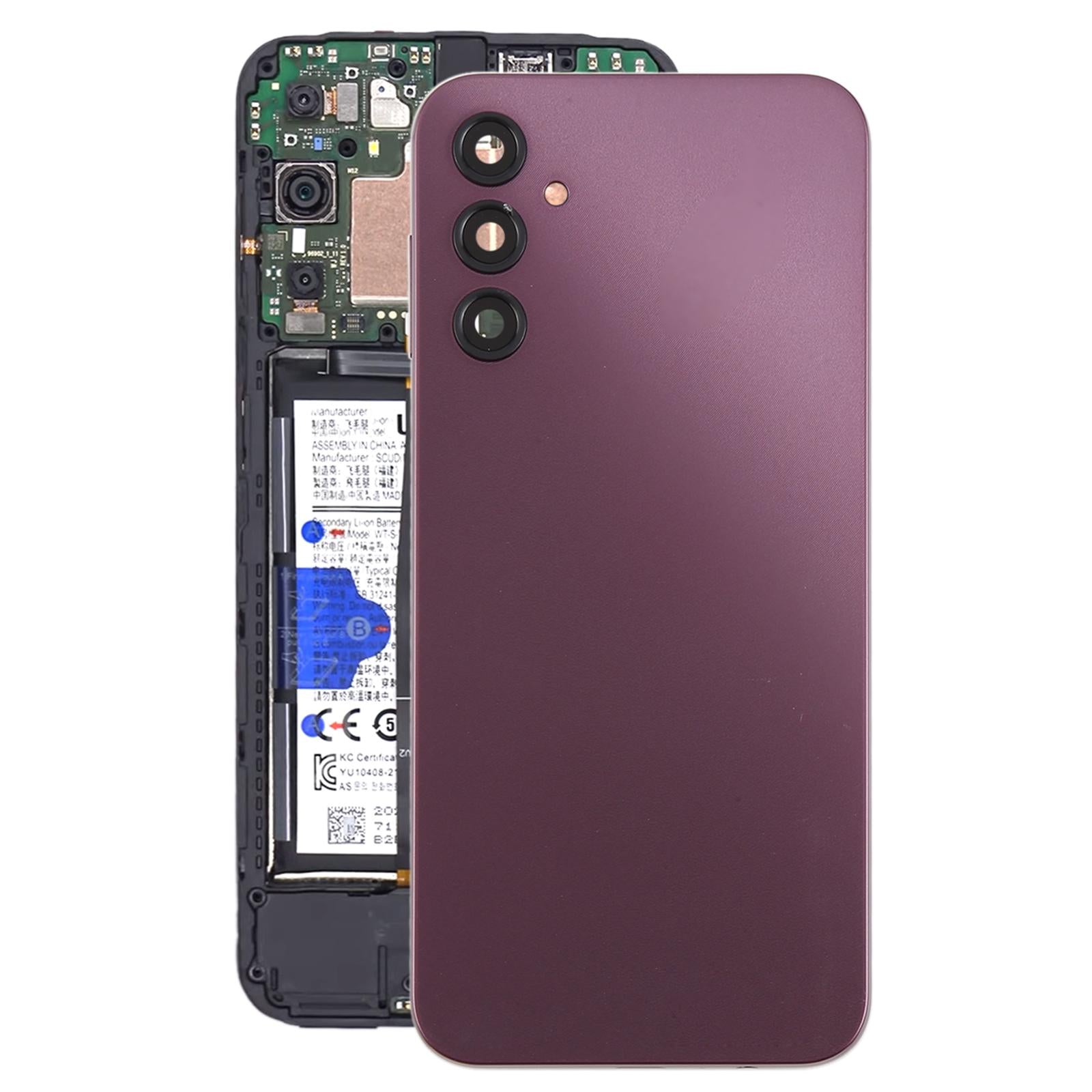 For Samsung Galaxy A14 5G SM-A146B Battery Back Cover with Camera Lens Frame(Purple)