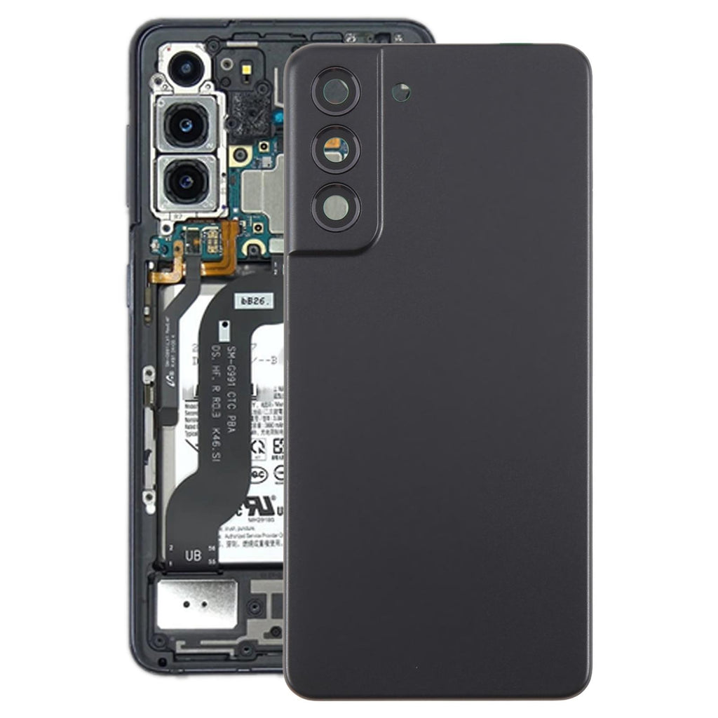 For Samsung Galaxy S21 FE SM-G990B Battery Back Cover with Camera Lens Frame(Black)