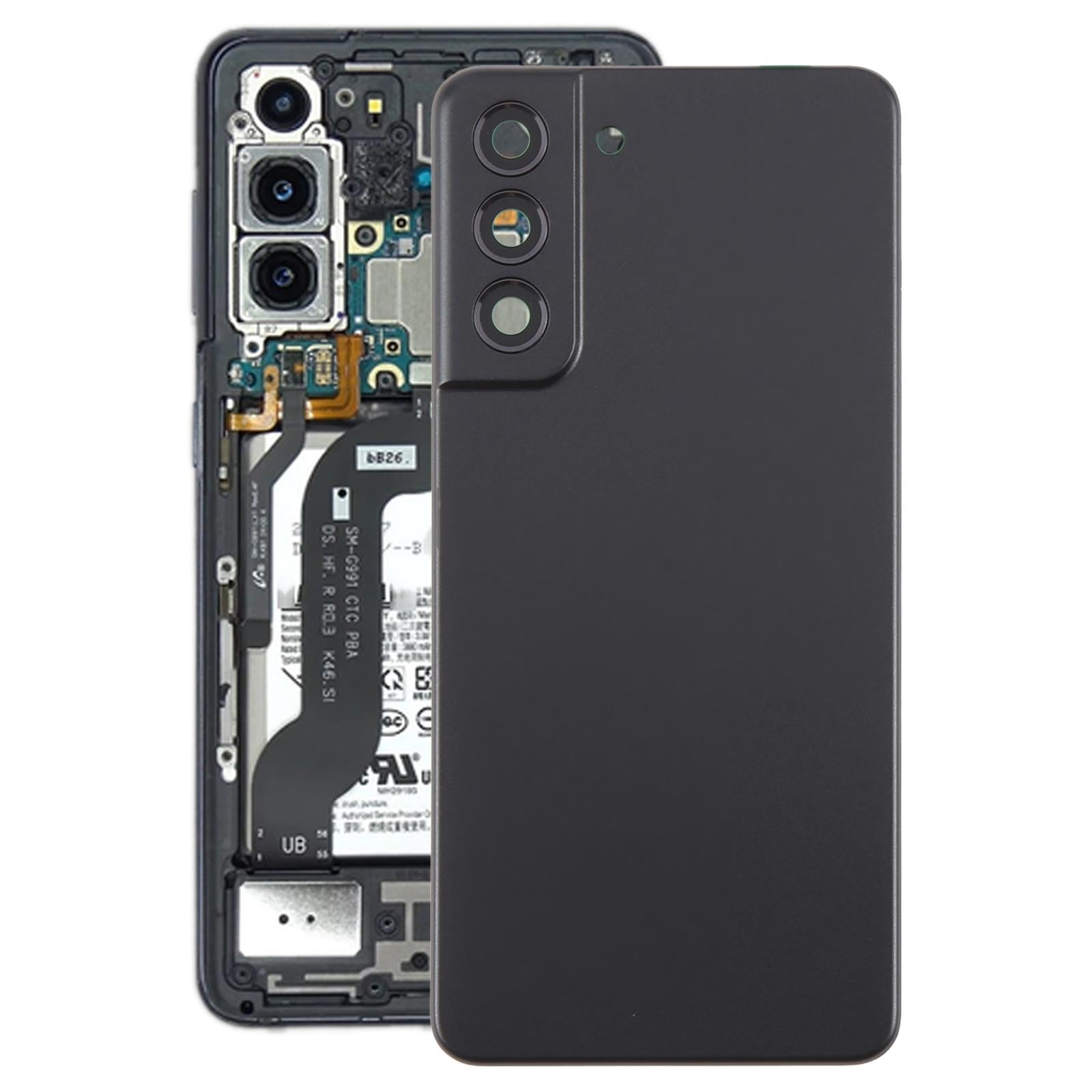 For Samsung Galaxy S21 FE SM-G990B Battery Back Cover with Camera Lens Frame(Black)