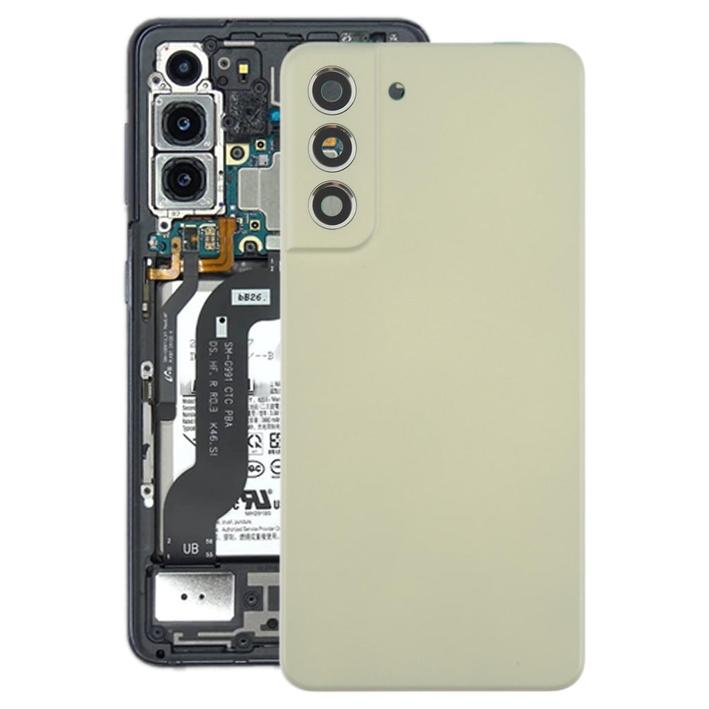 For Samsung Galaxy S21 FE SM-G990B Battery Back Cover with Camera Lens Frame(Green)