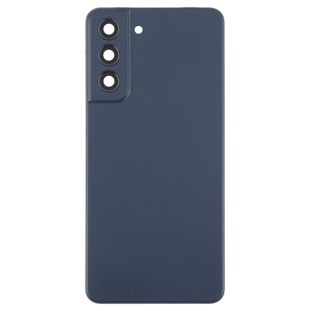For Samsung Galaxy S21 FE SM-G990B Battery Back Cover with Camera Lens Frame(Blue)