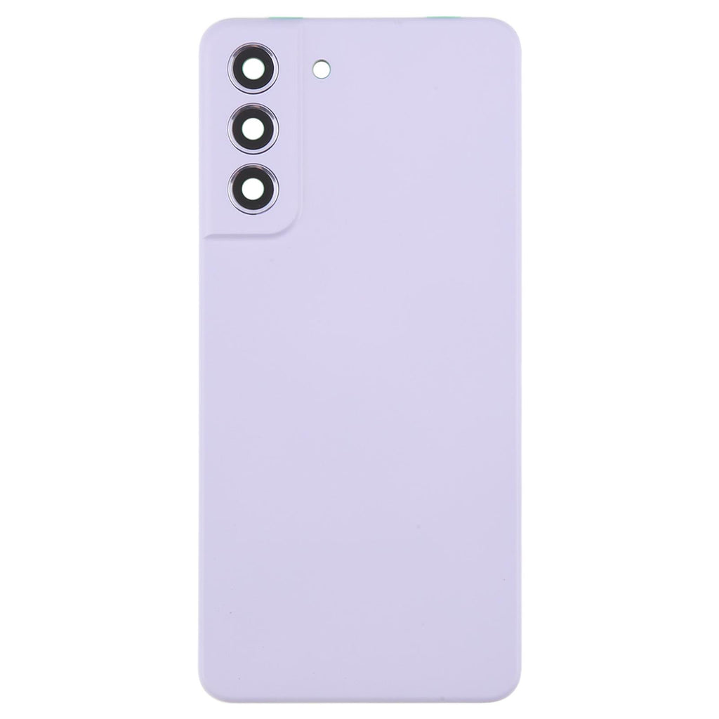 For Samsung Galaxy S21 FE SM-G990B Battery Back Cover with Camera Lens Frame(Purple)