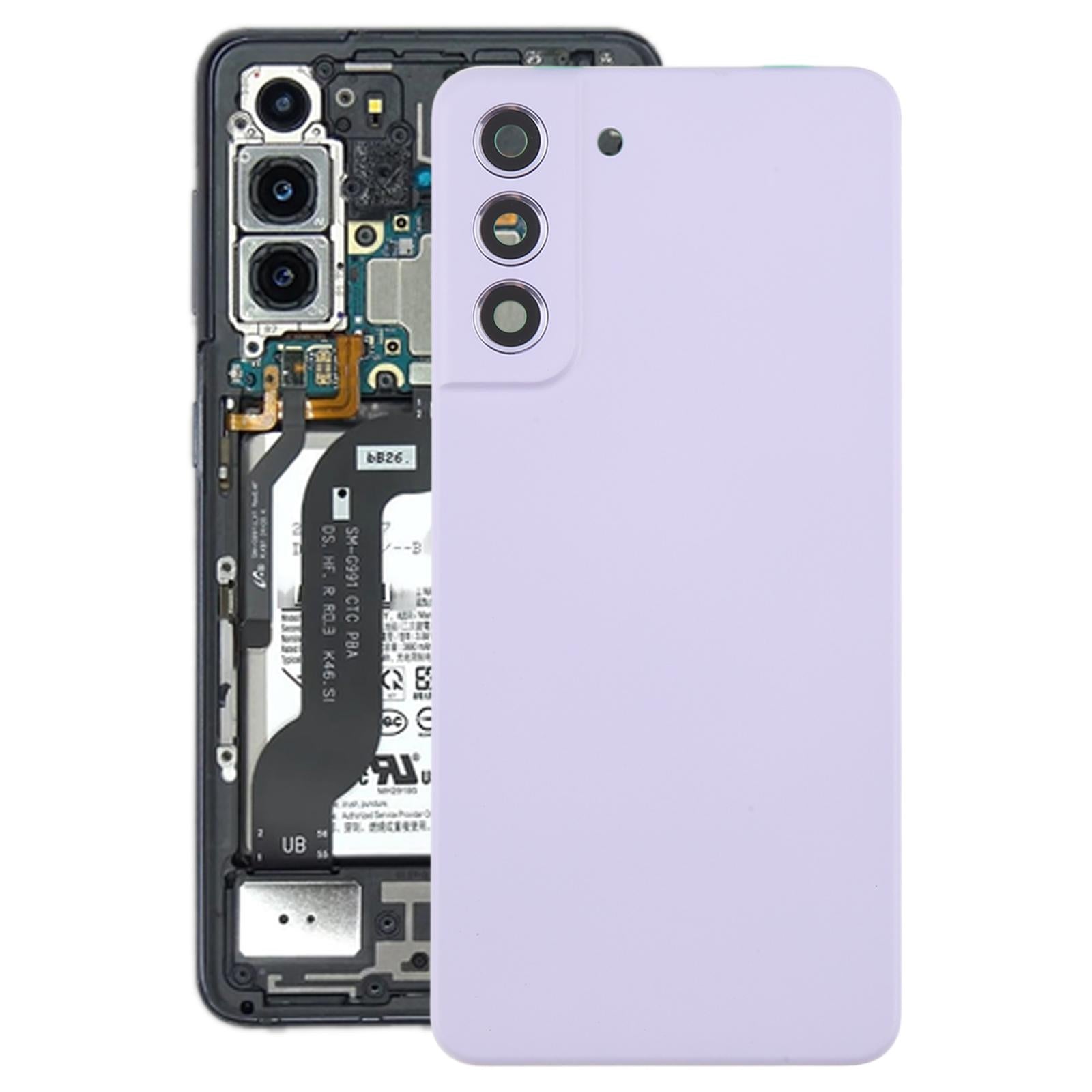 For Samsung Galaxy S21 FE SM-G990B Battery Back Cover with Camera Lens Frame(Purple)