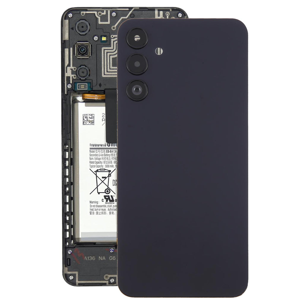 For Samsung Galaxy A15 SM-A155F Battery Back Cover with Camera Lens Frame(Black)