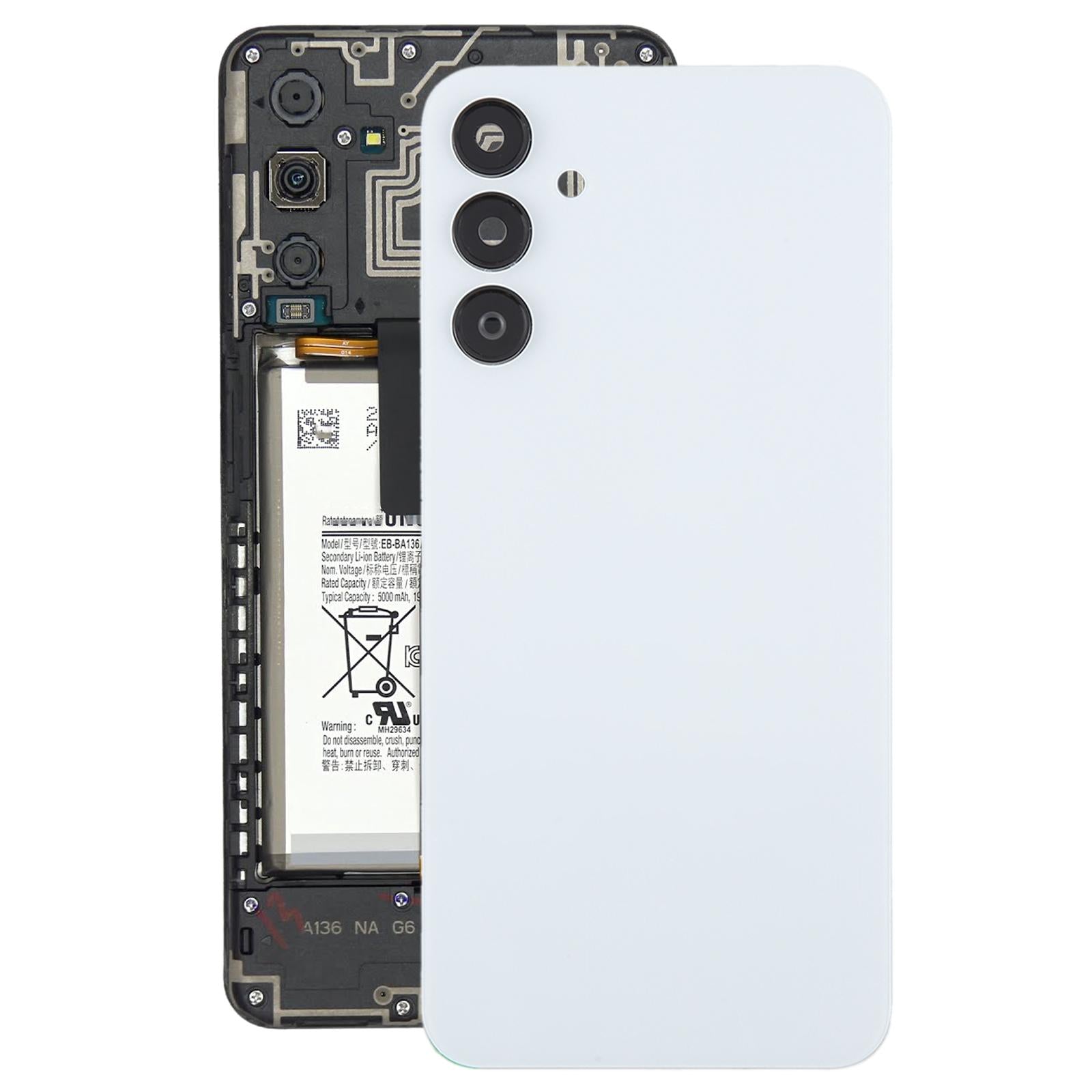 For Samsung Galaxy A15 SM-A155F Battery Back Cover with Camera Lens Frame(White)