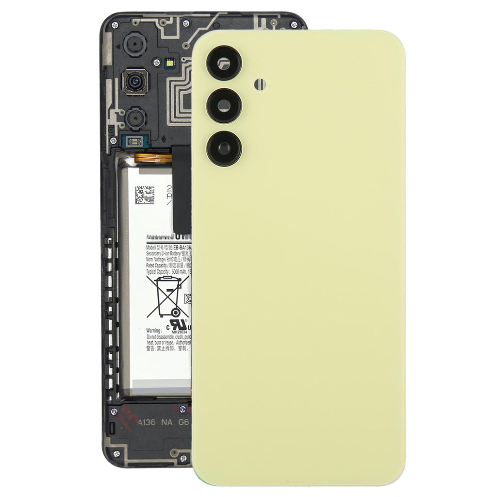 For Samsung Galaxy A15 SM-A155F Battery Back Cover with Camera Lens Frame(Yellow)