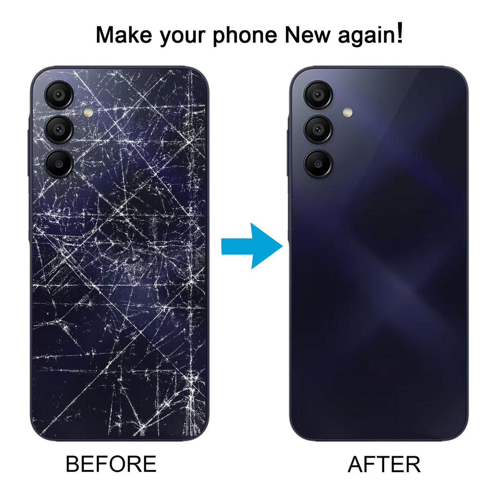 For Samsung Galaxy A15 SM-A155F Battery Back Cover with Camera Lens Frame(Black)