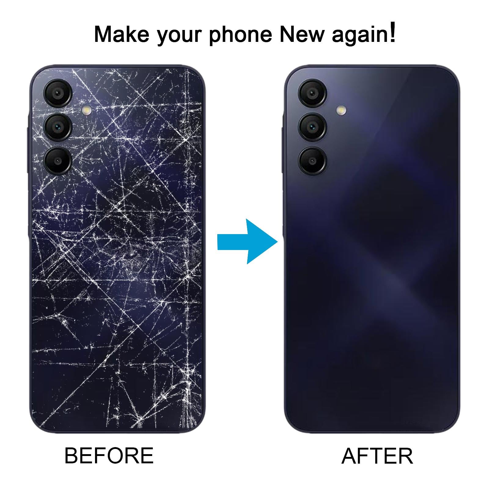 For Samsung Galaxy A15 SM-A155F Battery Back Cover with Camera Lens Frame(Black)
