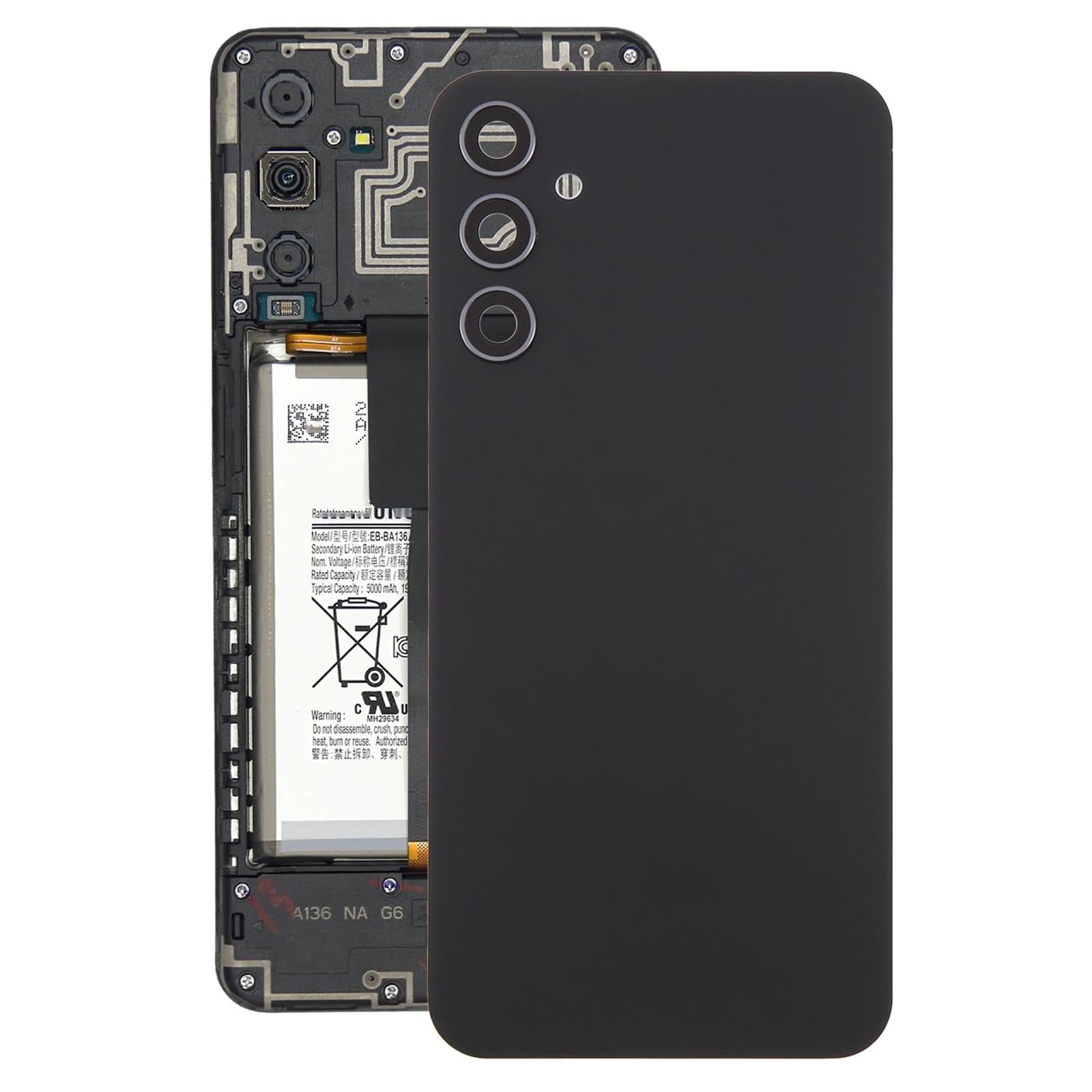 For Samsung Galaxy A34 SM-A346B Battery Back Cover with Camera Lens Frame(Black)
