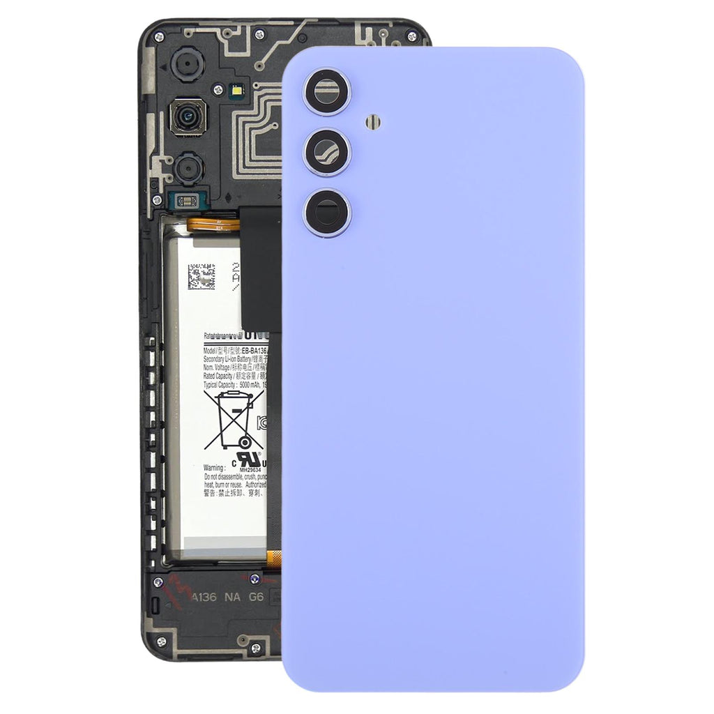 For Samsung Galaxy A34 SM-A346B Battery Back Cover with Camera Lens Frame(Purple)